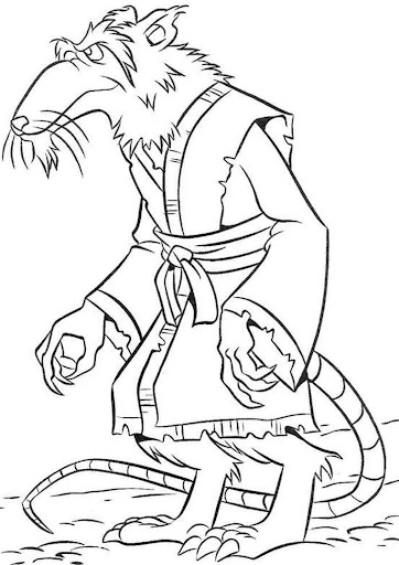 Coloring page rat in a dressing gown